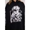 Anime Jujutsu Kaisen Siyah Kapüşonlu Sweatshirt