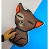 Uykucu Kedi Tasarımlı Baskılı Şekilli Yastık Hediye