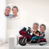 Motorbisikletli Mutlu Çift Tasarımlı Şekilli Yastık