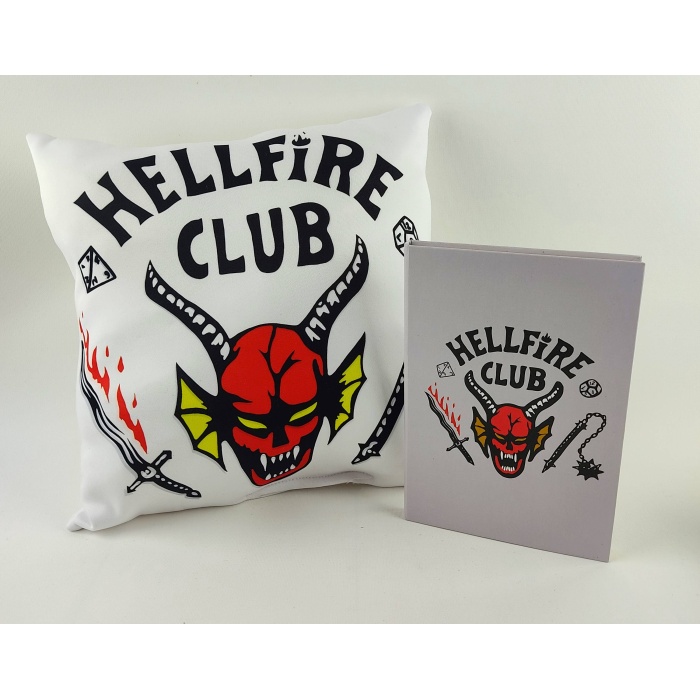 Stranger Things HellFire Club Tasarımlı Defter ve Yastık Arkadaşa Hediye Seti