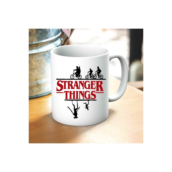 Stranger Things Baskılı Kupa Hediyelik Set Arkadaşa Hediye