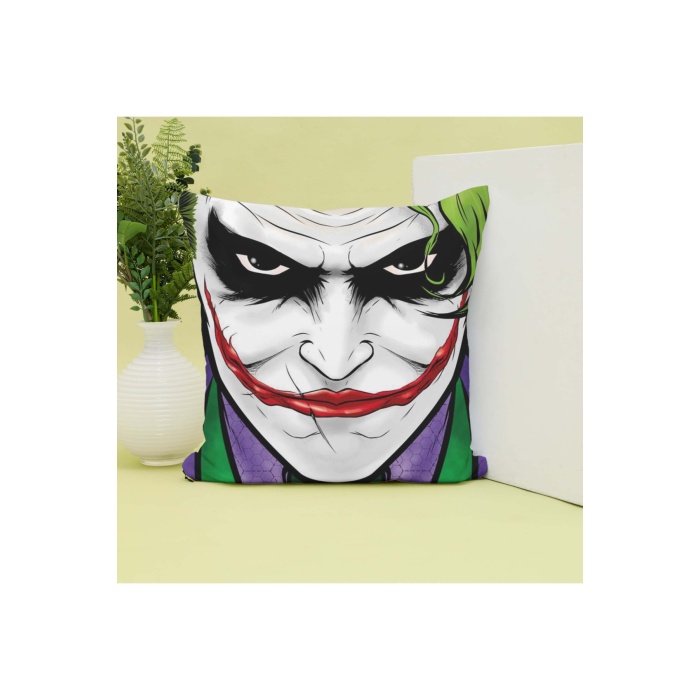 Joker Tasarımlı Baskılı Dekoratif Yastık Hediye