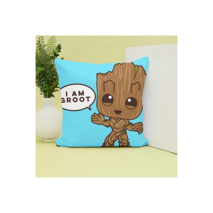 Groot İ Am Tasarımlı Baskılı Dekoratif Yastık Hediye