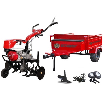 Farmate Honda Gx200 Benzinli Capa Makinasi 2+1 Teker+Pulluk+Romörk+Pulluk