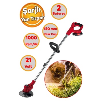 Rodex Elektrikli Şarjlı Yan Tırpan Çim Ot Biçme Kesme Rodex RDX9022 Li-on Çift Batarya