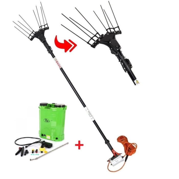 Elia Sensörlü Zeytin Hasat Makinası 750 watt + Akülü İlaçlama Pompası 16lt