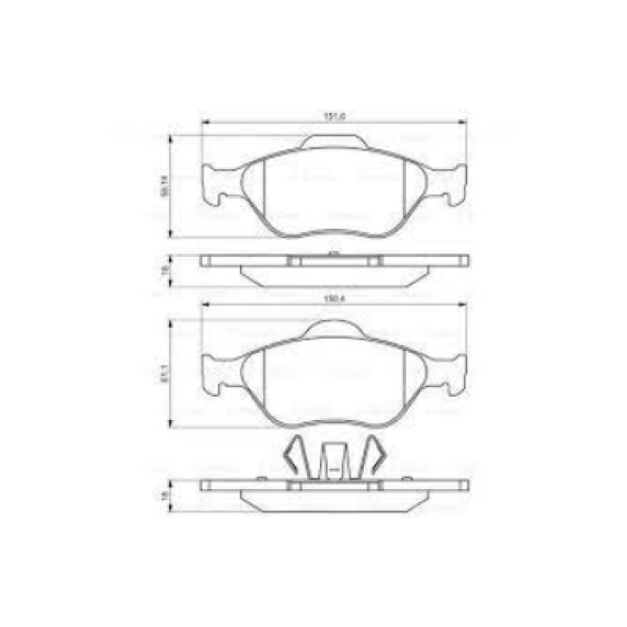 Ford Fiesta IV 1.3  1.4 2001 2008 arası 0986495220 Ön Fren Balatası Bosch