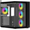 PowerBoost PB-SS02B Sea View USB 3.0, ATX 7 x ARGB Fanlı, Siyah Kasa (PSU Yok)