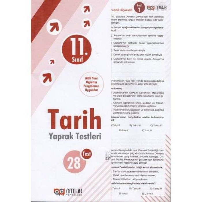 Nitelik Yaprak Test 11.Sınıf Tarih