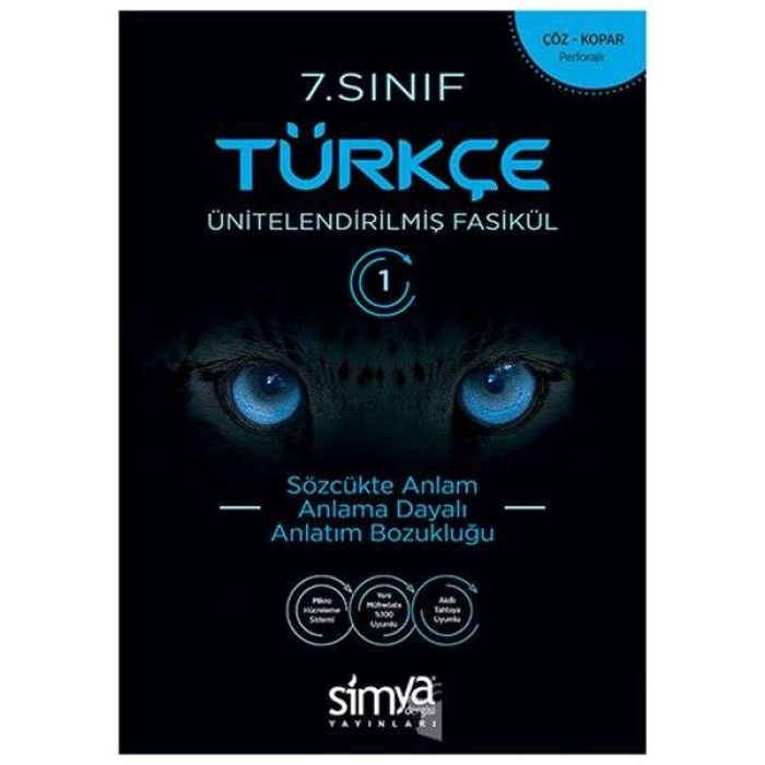Simya Yayınları 7.Sınıf Türkçe Ünitelendirilmiş Fasikül 1