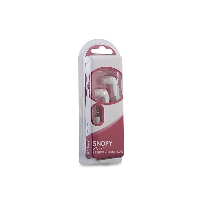 Snopy SN-78 Beyaz Kulak İçi Kulaklık