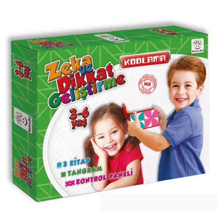 Yükselen Zeka 3-6 Yaş Kodlama ve Dikkat Geliştirme Seti (3 Kitap Set)