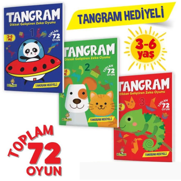 Yükselen Zeka 3-6 Yaş Tangram Dikkat Geliştirme Seti