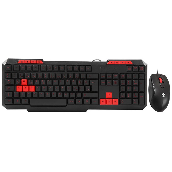 Everest KM-6825 Siyah Usb Kırmızı Tuşlu Türkçe Multimedia Klavye + Mouse Set