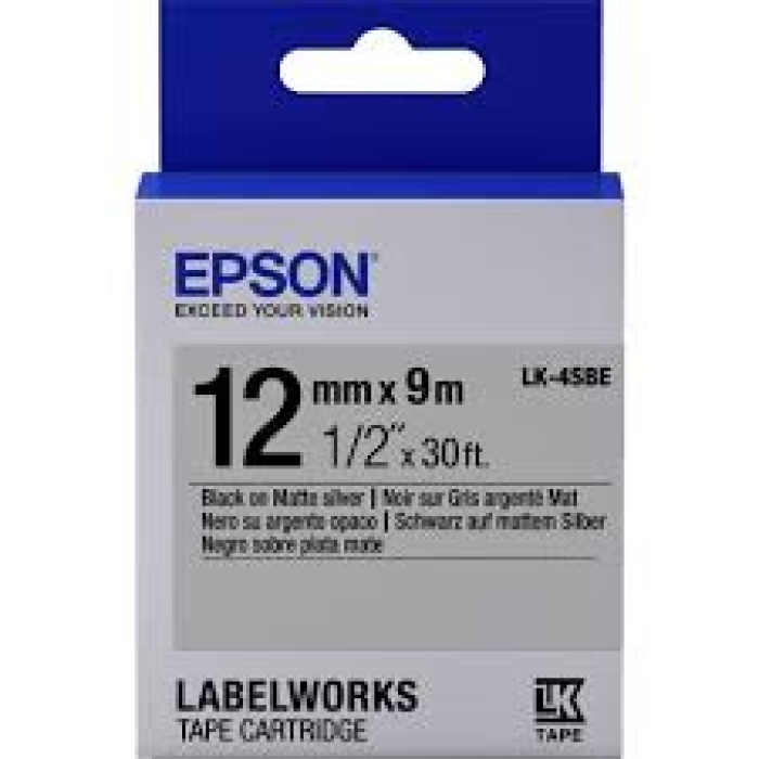 Epson LK-4TBN Şeffaf Üzeri Siyah 12mm 9Metre Etiket
