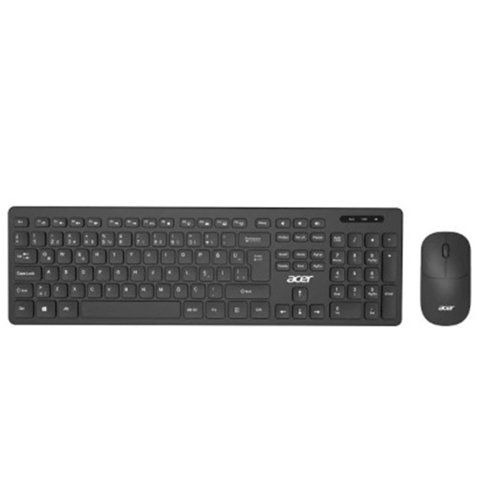 Acer OAK-920 Siyah Kablosuz Sessiz Tuşlu  2.4 Ghz Klavye Moue Set ( Mouse 1200Dpı) Caps Lock