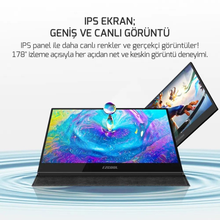 Ezcool 15.6 Lite E15 60Hz Fhd Portable Taşınabilir Monitör (Sıfır Ölü Piksel Garantili)