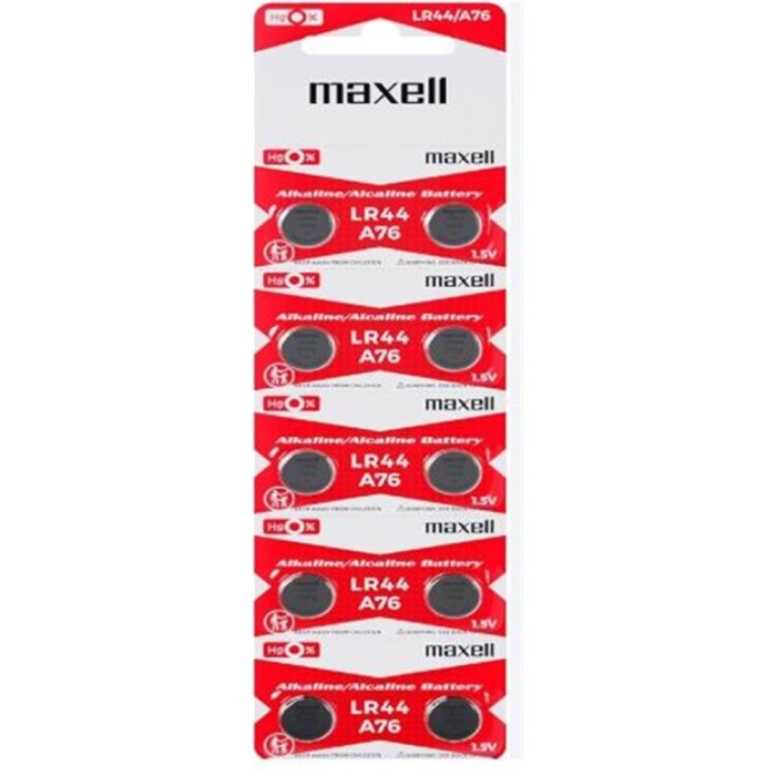 Maxell LR44 A76 AG13 Alkalin Düğme Pil 10lu Paket 