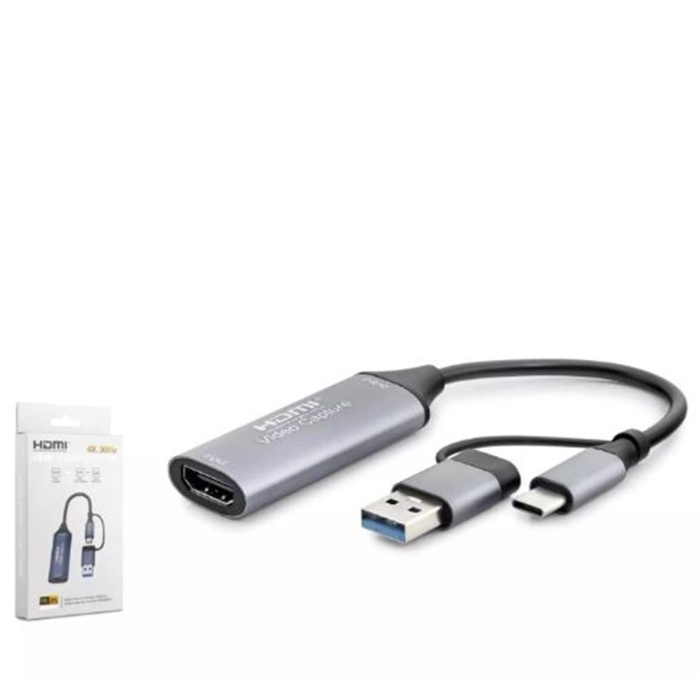 HADRON HDX7831 TYPE-C HDTV COMBO HDMI 4K 30HZ + TYPE-C + 2-USB3.0 + LAN 5IN1 GRİ