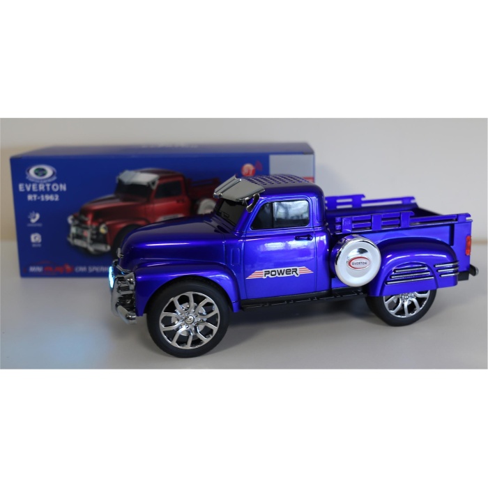 EVERTON RT-1962 Mavi (Blue) Arabalı  Bluetooth Fm-Usb-Tf-Aux Şarjlı Nostaljik Radyo