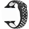 Apple Watch 42-44 mm için Siyah Beyaz Delikli Silikon Kordon