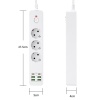 3000W USB güç şeridi aşırı yük koruması ile 4USB 2 type-C şarj cihazı Hub 2m uzatma kablosu