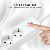 3000W USB güç şeridi aşırı yük koruması ile 4USB 2 type-C şarj cihazı Hub 2m uzatma kablosu