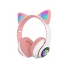 stn-28 Bluetooth Mikrofonlu LED Işıklı Hafıza Kartı Girişli Kulak Üstü Kedi Kulaklık