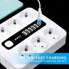 3000W USB güç şeridi aşırı yük koruması ile 5USB 1 type-C şarj cihazı Hub 2 m uzatma kablosu