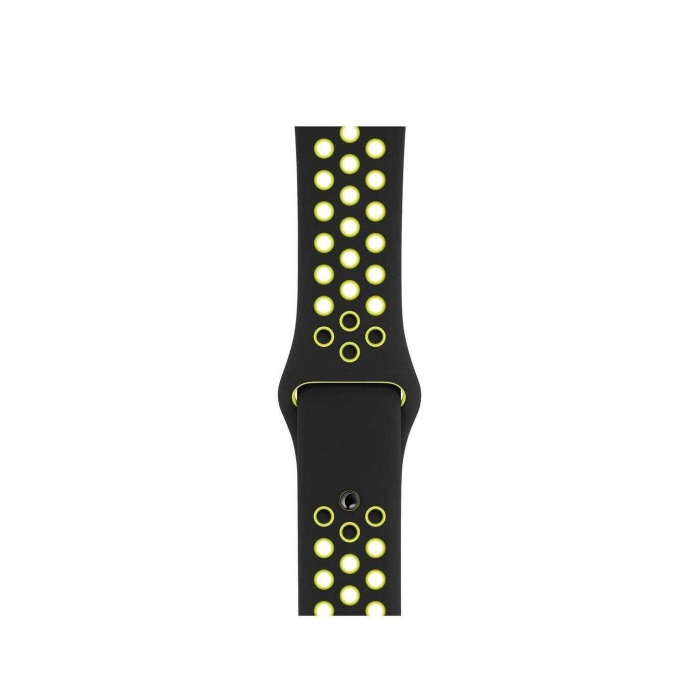 Apple Watch 42mm Spor Delikli Kordon Silikon Kayış Yeşil
