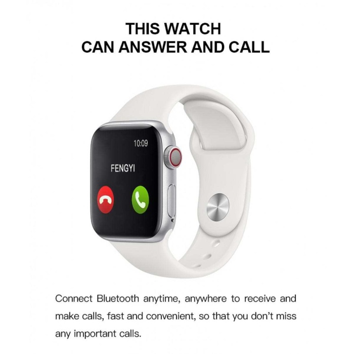 T500 Akıllı Saat Smart Watch Türkçe Menülü Arama Cevaplama Modu Yeni Sürüm-Beyaz