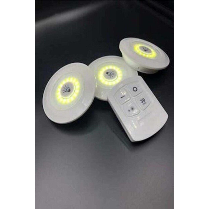 Led Işık Kablosuz Uzaktan Kumandalı Led Ampul Seti 3lü Set