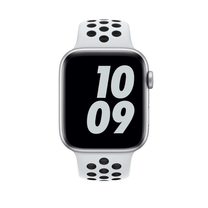 Apple Watch 6 5 4 3 2 SE Nike Serisi 42mm-44mm Delikli Silikon Spor Kordon-Beyaz