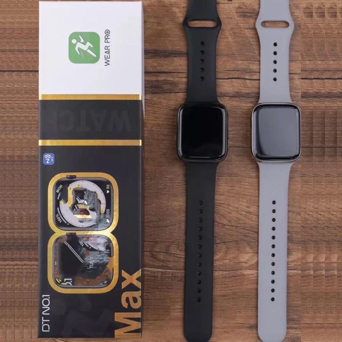Dt8 max hd ekran paslanmaz çelik kasa akıllı saat-Dtno.1-siyah