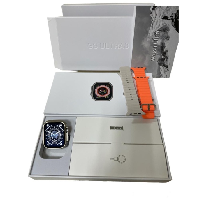 Yeni Model  GS Ultra 8  arkası vidalı çift kayışlı akıllı saat ultra