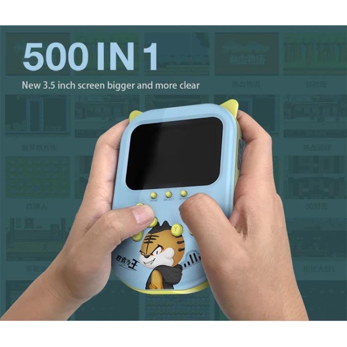 500 in 1 taşınabilir klasik retro çocuk oyun konsolu 3.5 inç atari