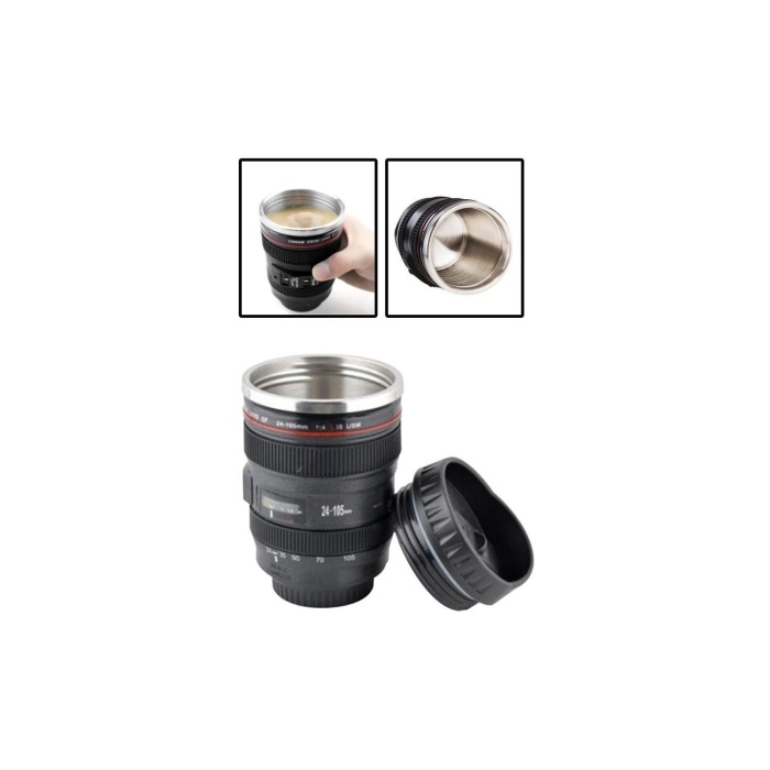 Objektif Görünümlü Lens Kupa - Çelik Kahve Çay Termos