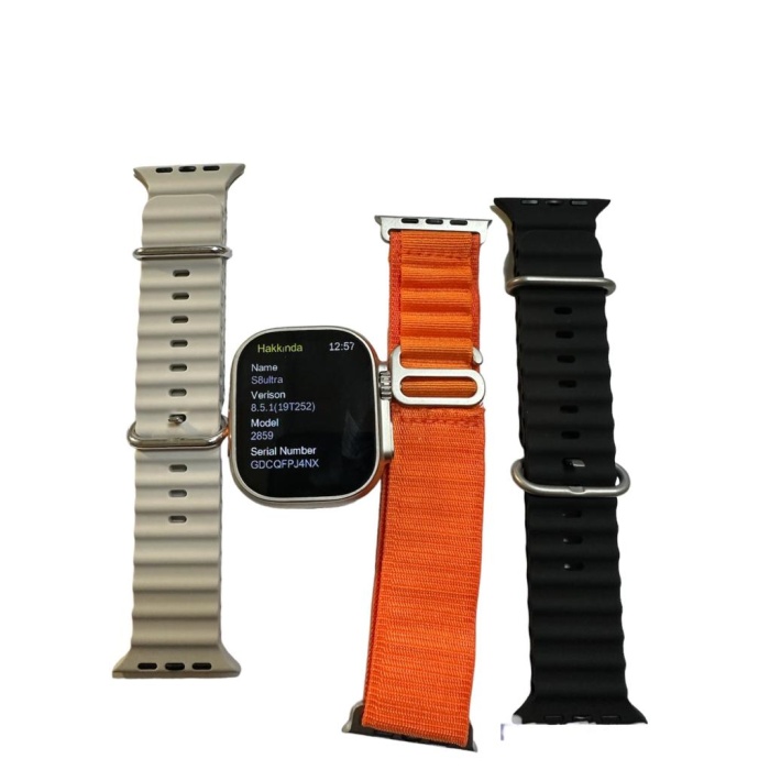 S8 ultra 3 kordonlu 4 oyun menülü akıllı saat gerçek 49 mm