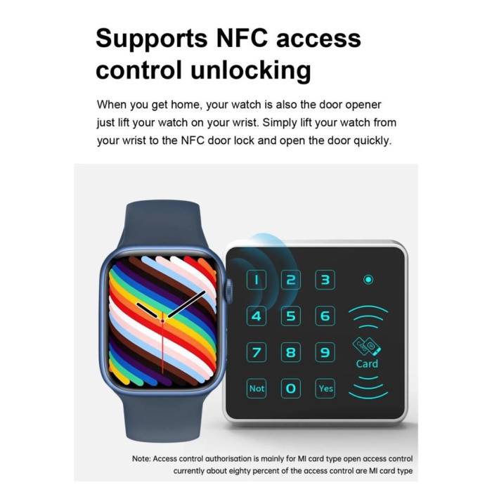H8 Mini  41mm NFC BT çağrı tam ekran Akıllı Saat