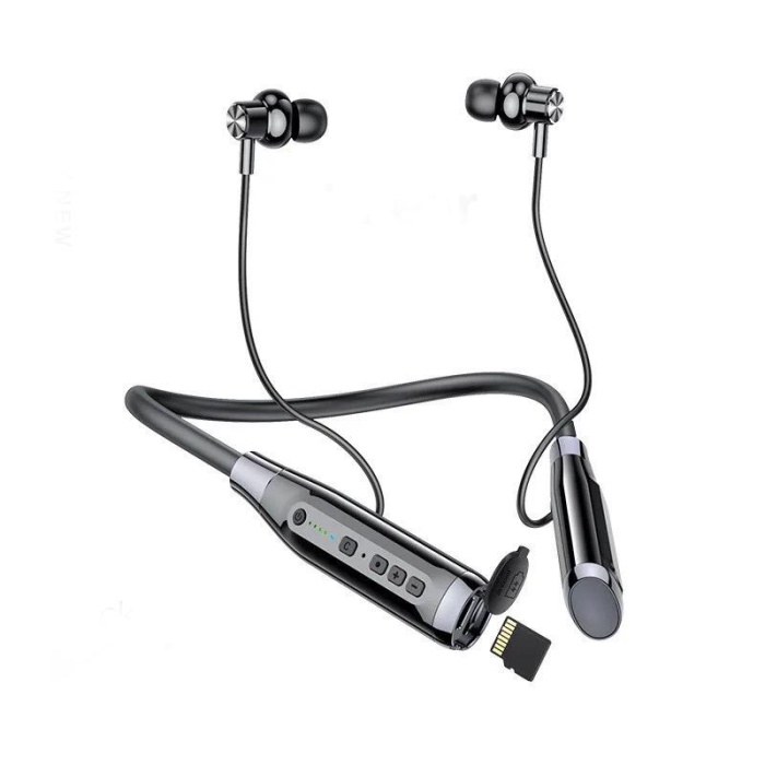 Sporcu Kablosuz boyun bandı bluetooth kulaklık TF kart yuvası 100 saat çalma süresi