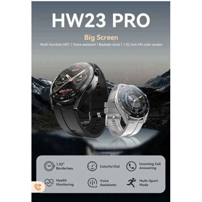 2023 Yeni Hw23 pro çağrı- NFC fonksiyonlu   Yuvarlak  HD Tam Ekran 1.52 İnch  Akıllı Saat