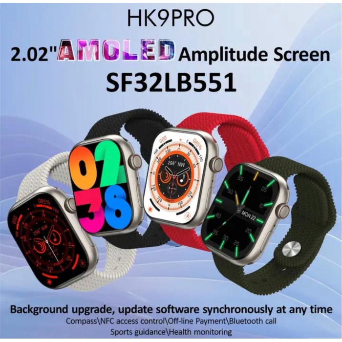 2023 yeni HK9 Pro akıllı saat 2.02 Amoled ekran serisi 9 Akıllı Saat