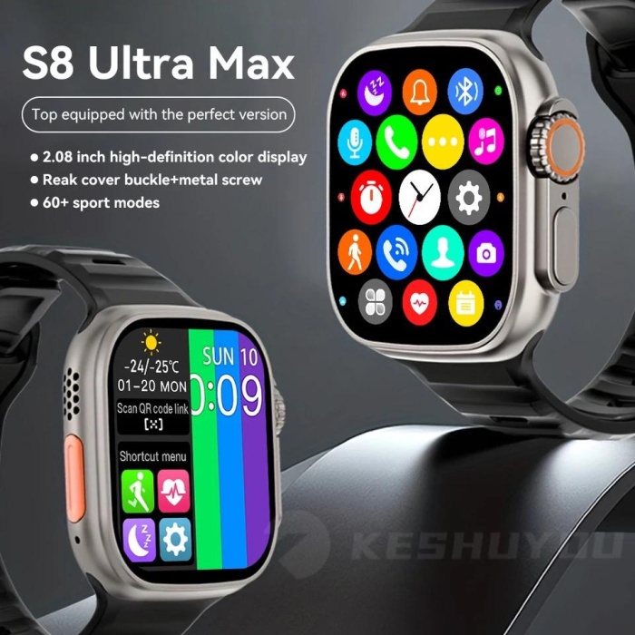 YENİ S8 ultra max nfc 49 mm 2.08 inch akıllı saat