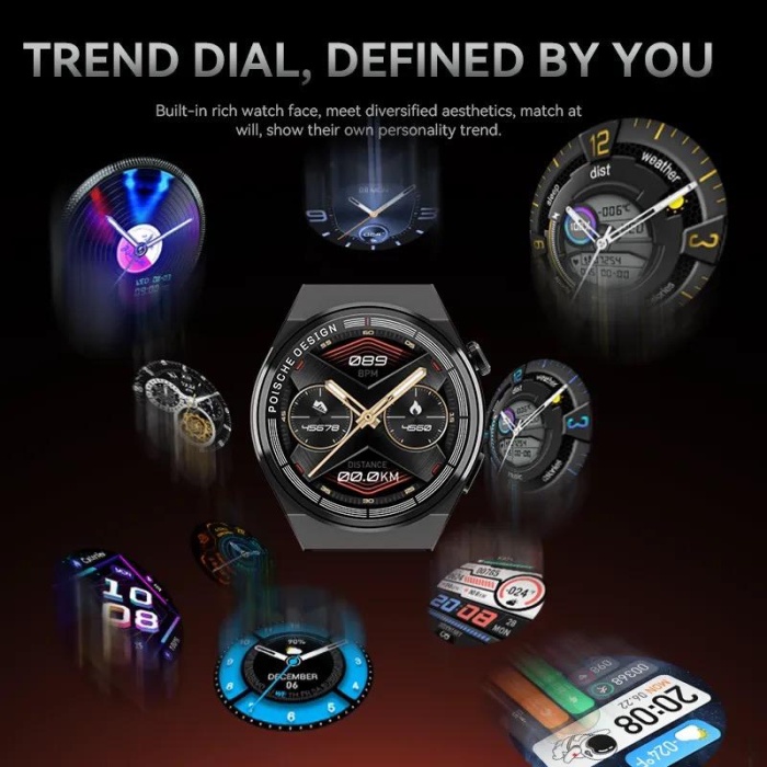 HW23 MAX SmartWatch 1.52 yüksek çözünürlüklü renkli ekran 2 Kordon akıllı saat