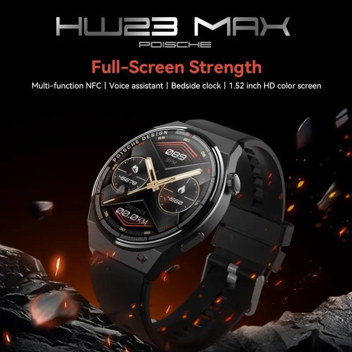 HW23 MAX SmartWatch 1.52 yüksek çözünürlüklü renkli ekran 2 Kordon akıllı saat