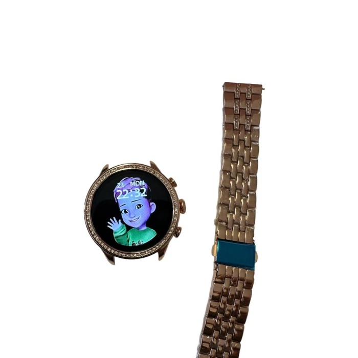 Yeni Yuvarlak Tasarımlı Kadınlara Özel Akıllı Saat - Çift kordon