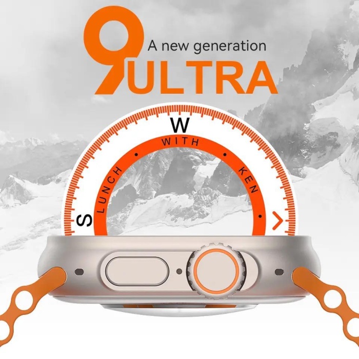 W69 Ultra  2.2 büyük ekran 49mm aktif pusula microwear akıllı saat
