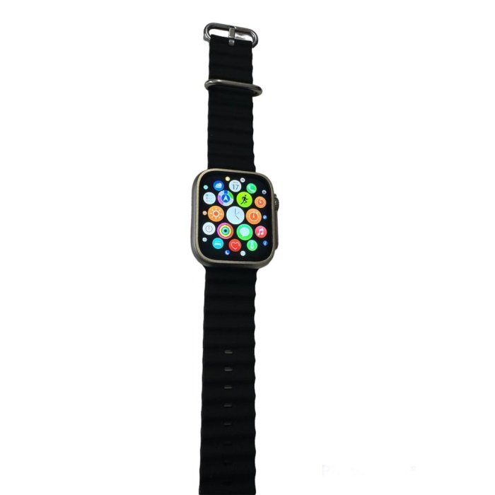 M9 Ultra Mini akıllı saat  41mm NFC k 1.7 inç serisi Ultra8- siyah -gri kordon