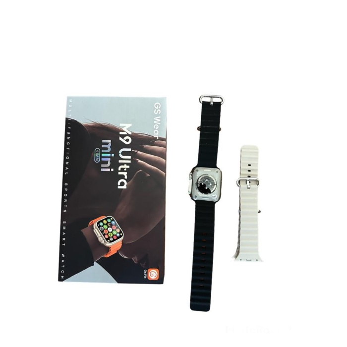 M9 Ultra Mini akıllı saat  41mm NFC k 1.7 inç serisi Ultra8- siyah -gri kordon