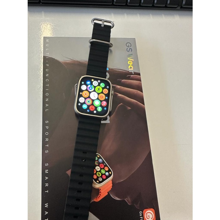 M9 Ultra Mini akıllı saat  41mm NFC k 1.7 inç serisi Ultra8- siyah -gri kordon